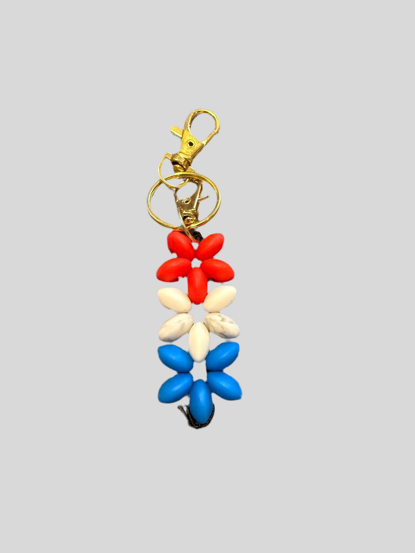 4th of July Flower Keychain
