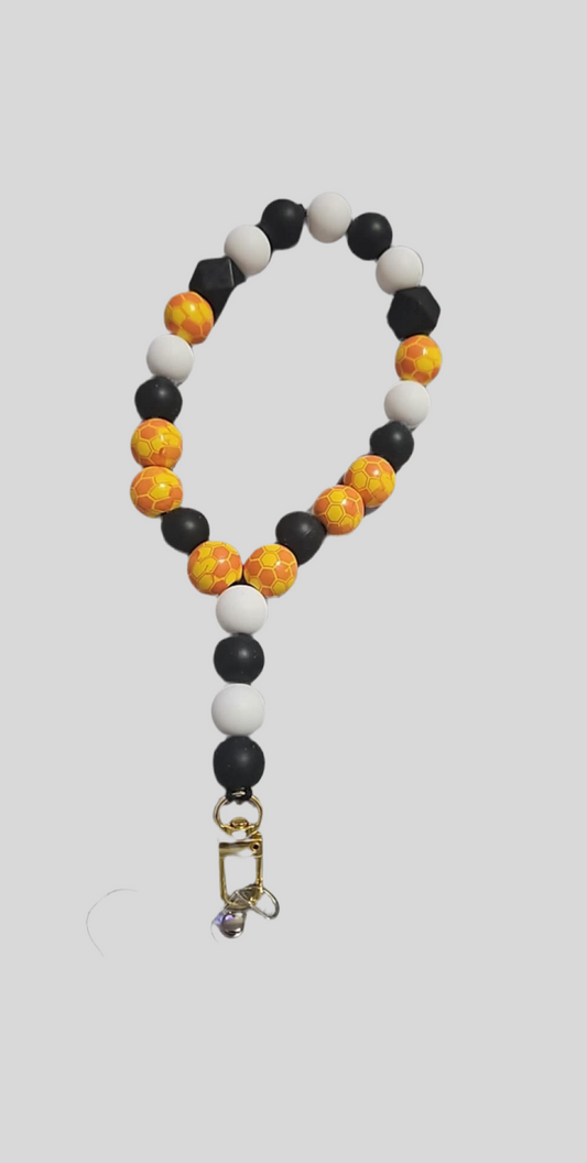 Bee Hive Beaded Phone Wristlet