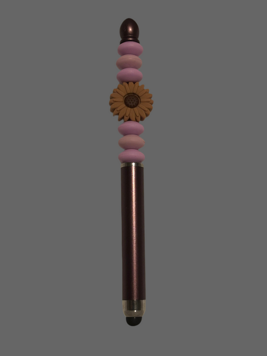Brown sunflower stylus/pen