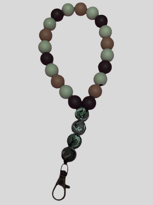 Camo Beaded Phone Wristlet
